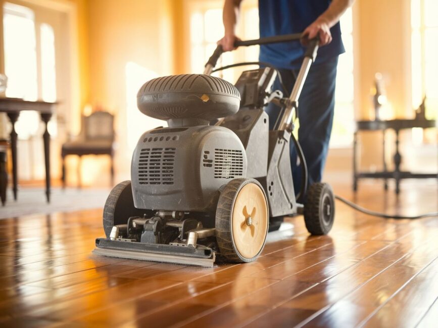 Cyklinowanie parkietu w trakcie renowacji podłogi